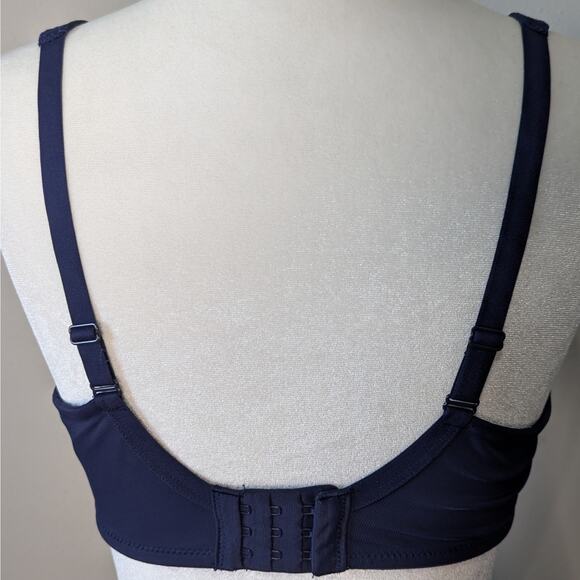 Soma Stunning Support Full Coverage Floral Lace Underwire Navy Blue Bra Size 34D - Picture 4 of 9